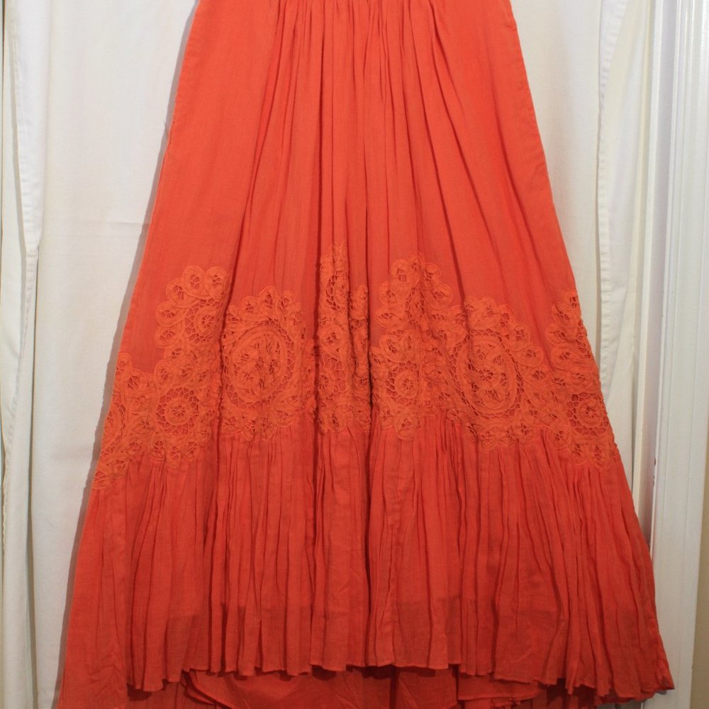 Orange Bi-level Peasant skirt SZ S